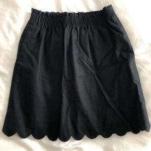 Black linen mini skirt